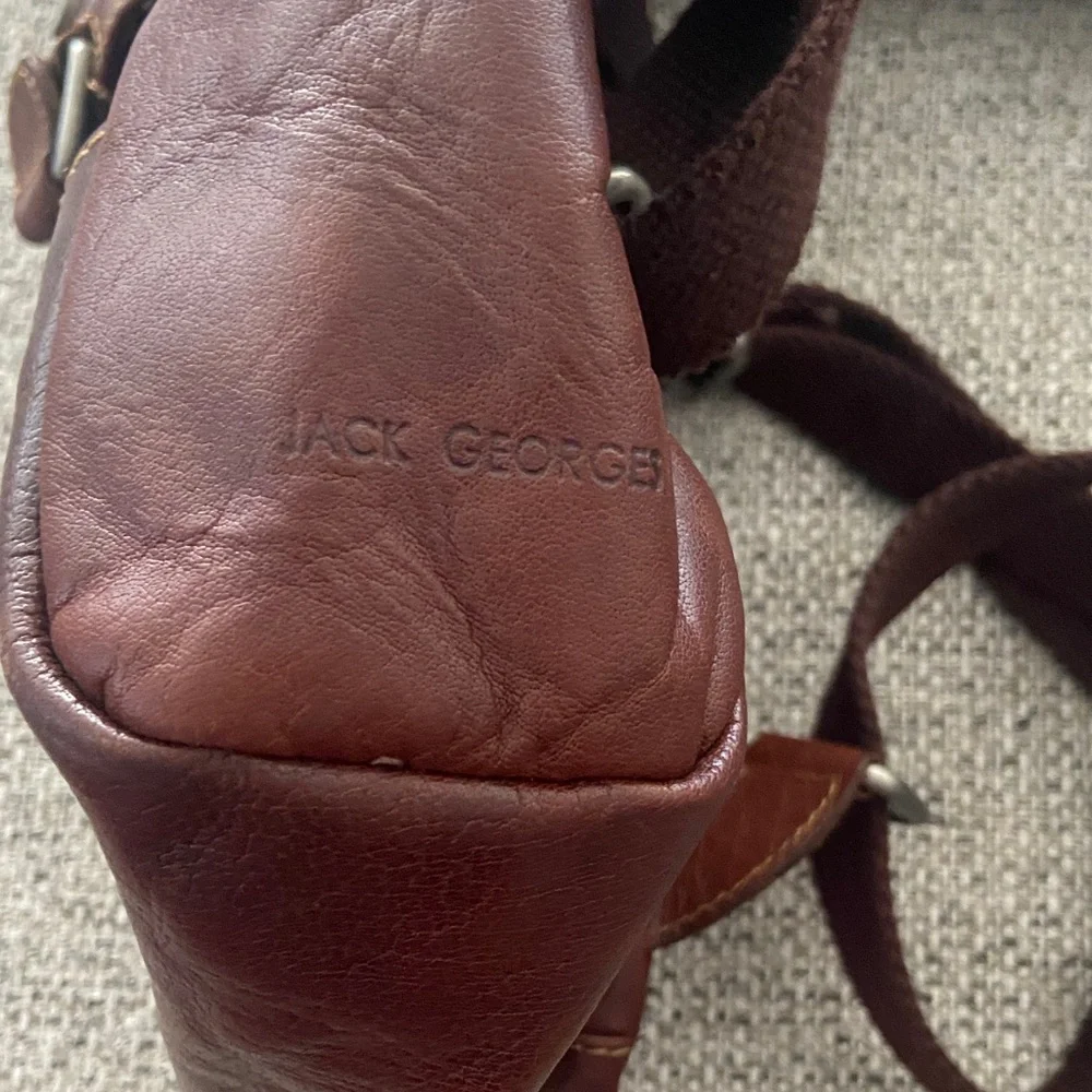 Jack Georges Voyager Brown Leather Backpack Crossbody Bag | Vintage Travel Style